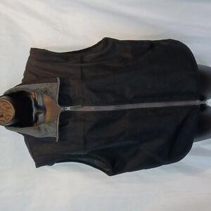 Catalina Vtg Reversible Vest Zip-up Black Nylon Gray Fleece Outdoor